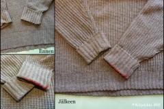 Neuleen hihojen ja helman korjaus